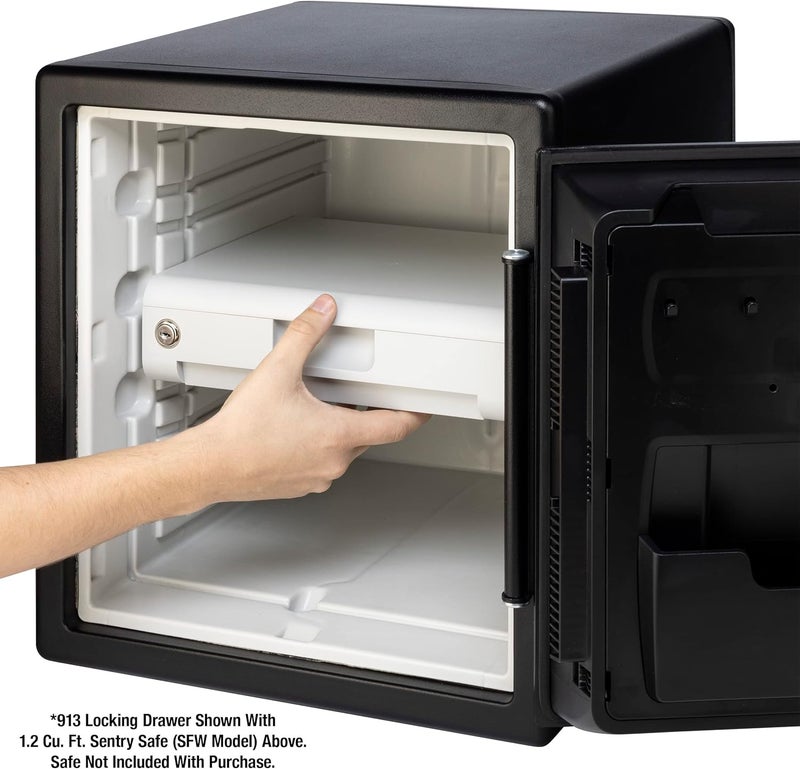 SentrySafe Locking Drawer for SFW082 and SFW123 Safes, Multi-Positional Shelf Accessory for 0.8 and 1.2 Cubic Feet Safes, 913 - Image 4